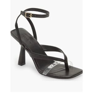 Open Edit Addison Ankle Strap Summer Sandal size 7.5 black new